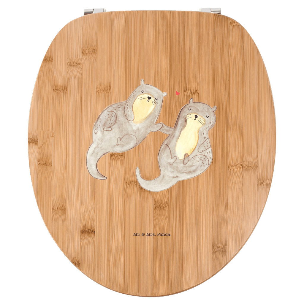 Motiv WC Sitz Otter händchenhaltend Klobrille, Klodeckel, Toilettendeckel, WC-Sitz, Toilette, Otter, Fischotter, Seeotter, Otter Seeotter See Otter