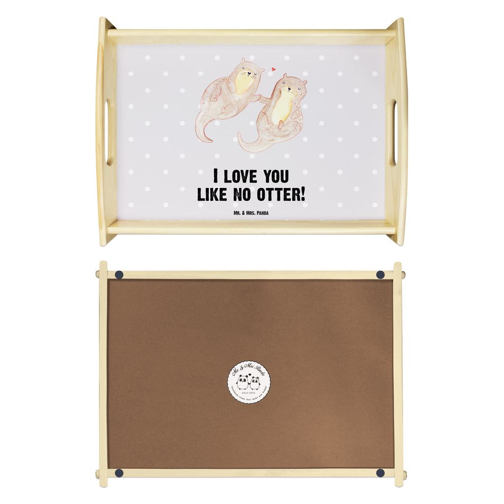 Serviertablett Otter händchenhaltend Tablett, Holztablett, Küchentablett, Dekotablett, Frühstückstablett, Otter, Fischotter, Seeotter, Otter Seeotter See Otter