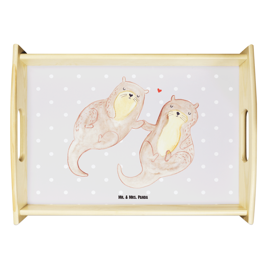 Serviertablett Otter händchenhaltend Tablett, Holztablett, Küchentablett, Dekotablett, Frühstückstablett, Otter, Fischotter, Seeotter, Otter Seeotter See Otter