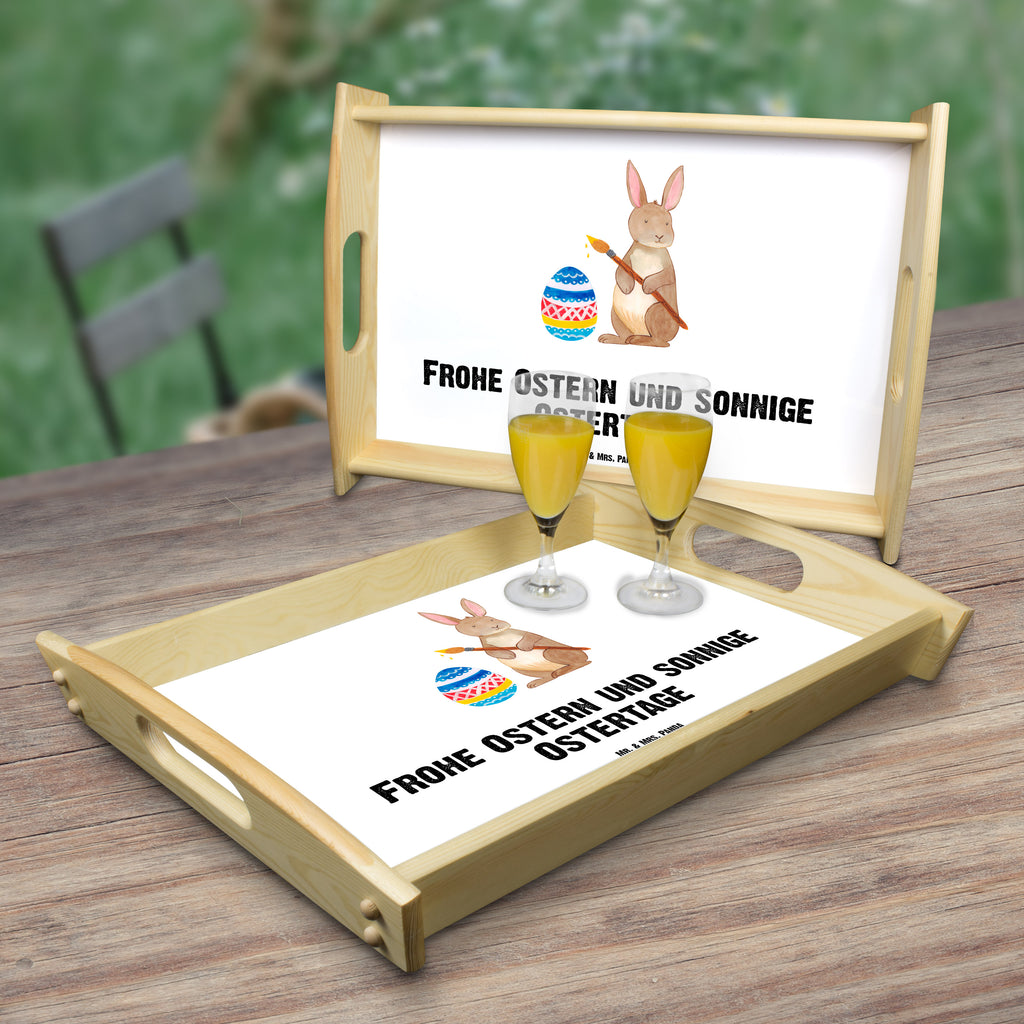 Serviertablett Hase Eiermalen Tablett, Holztablett, Küchentablett, Dekotablett, Frühstückstablett, Ostern, Osterhase, Ostergeschenke, Osternest, Osterdeko, Geschenk zu Ostern, Frohe Ostern, Ostergrüße, Osterblume, Osterei, bemalte Ostereier, Hase, Kaninchen, Eiermalen
