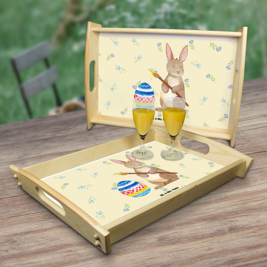 Serviertablett Hase Eiermalen Tablett, Holztablett, Küchentablett, Dekotablett, Frühstückstablett, Ostern, Osterhase, Ostergeschenke, Osternest, Osterdeko, Geschenk zu Ostern, Frohe Ostern, Ostergrüße, Osterblume, Osterei, bemalte Ostereier, Hase, Kaninchen, Eiermalen