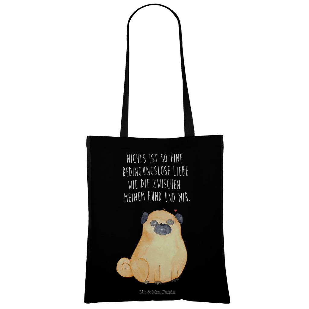 Tragetasche Mops Beuteltasche, Beutel, Einkaufstasche, Jutebeutel, Stoffbeutel, Hund, Hundemotiv, Haustier, Hunderasse, Tierliebhaber, Hundebesitzer, Sprüche, Mops, Liebe, Hundeliebe
