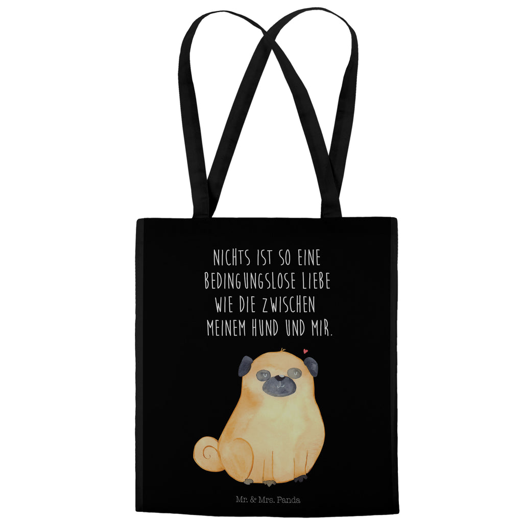 Tragetasche Mops Beuteltasche, Beutel, Einkaufstasche, Jutebeutel, Stoffbeutel, Hund, Hundemotiv, Haustier, Hunderasse, Tierliebhaber, Hundebesitzer, Sprüche, Mops, Liebe, Hundeliebe