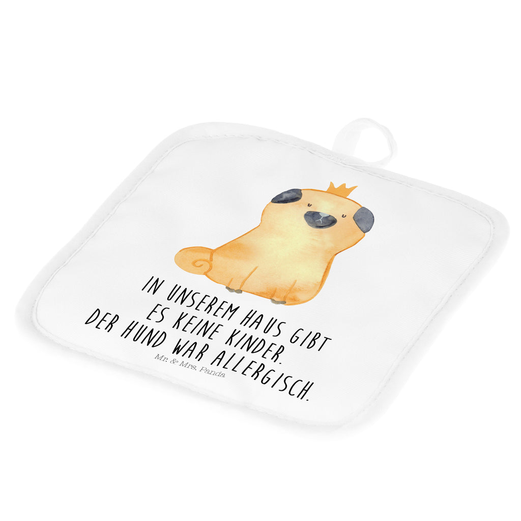 2er Set Topflappen  Mops Krone Topflappen, Topfuntersetzer, Ofenhandschuh, Topflappen Set, Topflappen lustig, Topflappen mit Spruch, Hund, Hundemotiv, Haustier, Hunderasse, Tierliebhaber, Hundebesitzer, Sprüche, Mops, allergisch, kinderlos, Hausregel, Hundebesitzer. Spruch, lustig