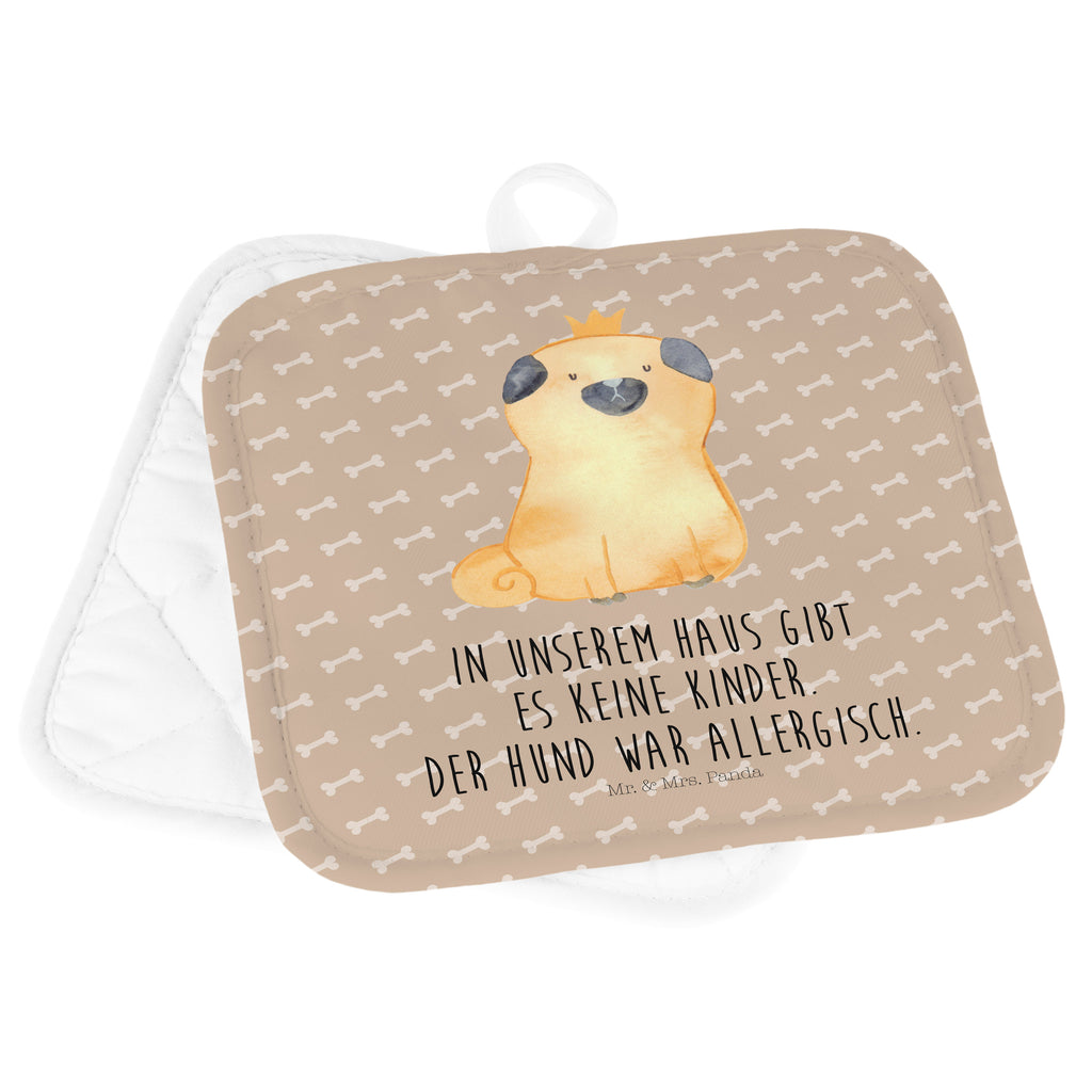 2er Set Topflappen  Mops Krone Topflappen, Topfuntersetzer, Ofenhandschuh, Topflappen Set, Topflappen lustig, Topflappen mit Spruch, Hund, Hundemotiv, Haustier, Hunderasse, Tierliebhaber, Hundebesitzer, Sprüche, Mops, allergisch, kinderlos, Hausregel, Hundebesitzer. Spruch, lustig