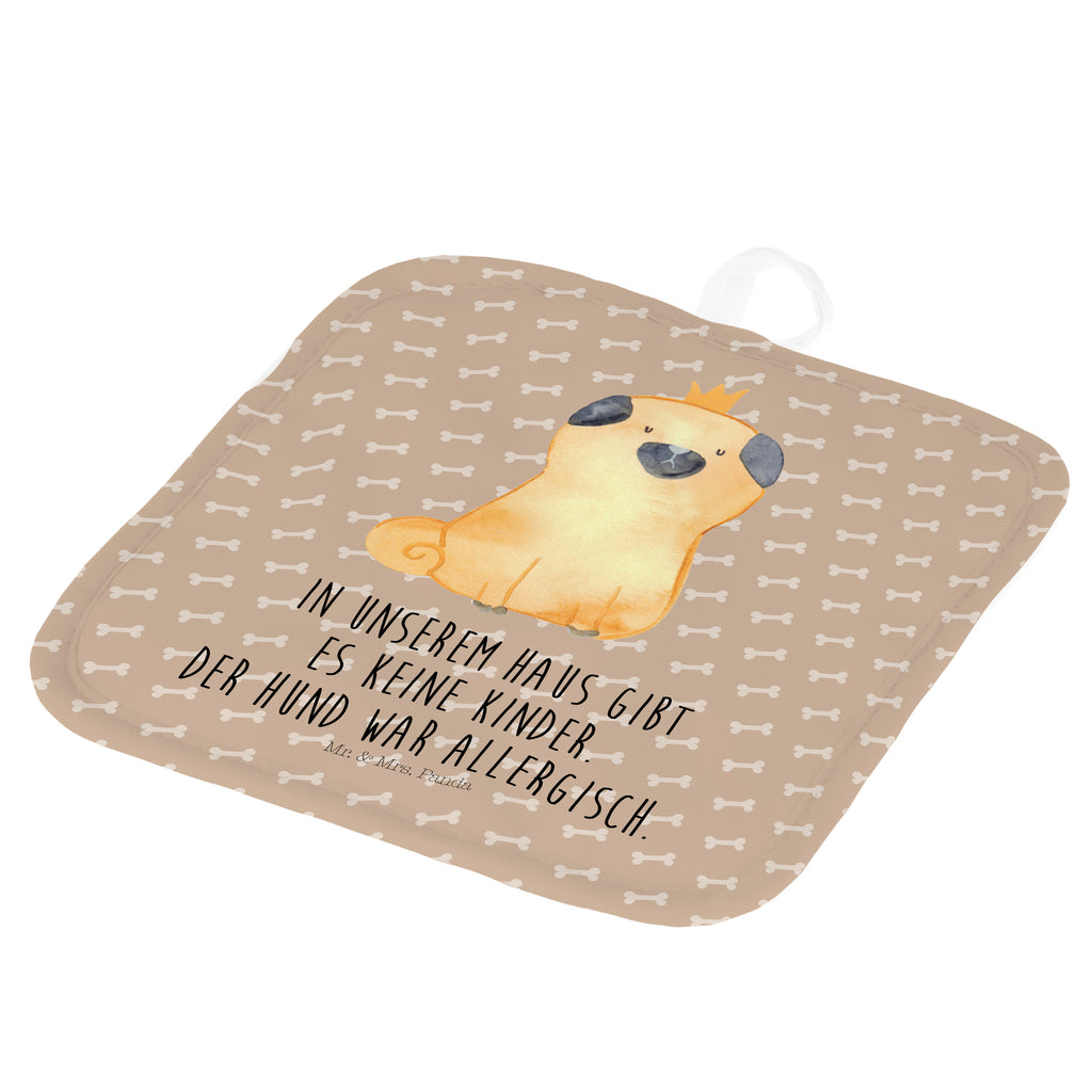 2er Set Topflappen  Mops Krone Topflappen, Topfuntersetzer, Ofenhandschuh, Topflappen Set, Topflappen lustig, Topflappen mit Spruch, Hund, Hundemotiv, Haustier, Hunderasse, Tierliebhaber, Hundebesitzer, Sprüche, Mops, allergisch, kinderlos, Hausregel, Hundebesitzer. Spruch, lustig
