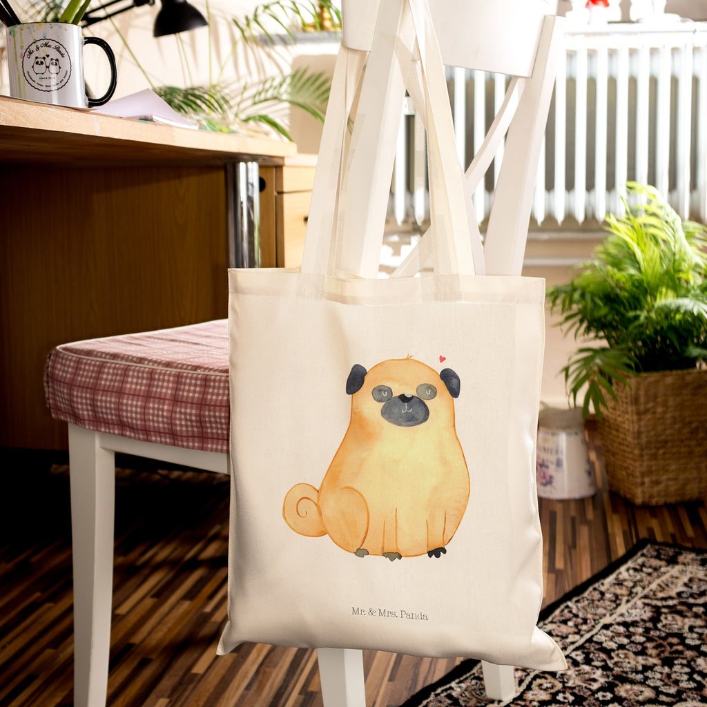 Tragetasche Mops Beuteltasche, Beutel, Einkaufstasche, Jutebeutel, Stoffbeutel, Hund, Hundemotiv, Haustier, Hunderasse, Tierliebhaber, Hundebesitzer, Sprüche, Mops, Liebe, Hundeliebe