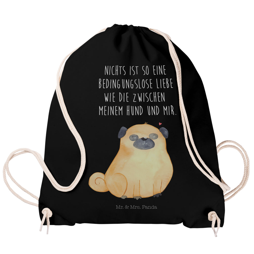 Sportbeutel Mops Turnbeutel, Beutel, Sporttasche, Tasche, Stoffbeutel, Hund, Hundemotiv, Haustier, Hunderasse, Tierliebhaber, Hundebesitzer, Sprüche, Mops, Liebe, Hundeliebe
