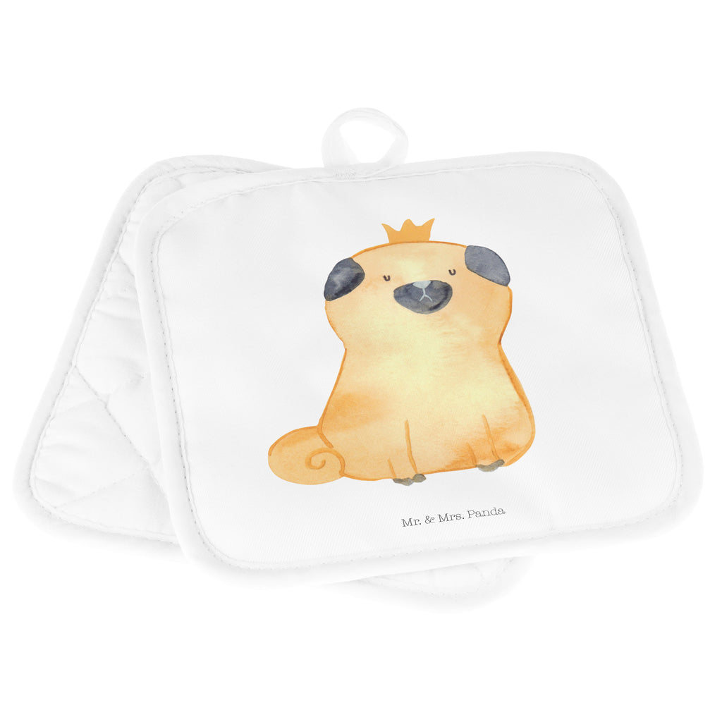 2er Set Topflappen  Mops Krone Topflappen, Topfuntersetzer, Ofenhandschuh, Topflappen Set, Topflappen lustig, Topflappen mit Spruch, Hund, Hundemotiv, Haustier, Hunderasse, Tierliebhaber, Hundebesitzer, Sprüche, Mops, allergisch, kinderlos, Hausregel, Hundebesitzer. Spruch, lustig