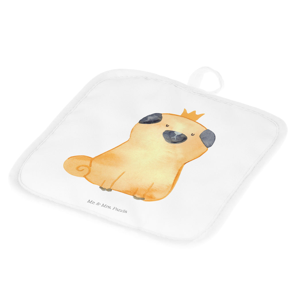 2er Set Topflappen  Mops Krone Topflappen, Topfuntersetzer, Ofenhandschuh, Topflappen Set, Topflappen lustig, Topflappen mit Spruch, Hund, Hundemotiv, Haustier, Hunderasse, Tierliebhaber, Hundebesitzer, Sprüche, Mops, allergisch, kinderlos, Hausregel, Hundebesitzer. Spruch, lustig
