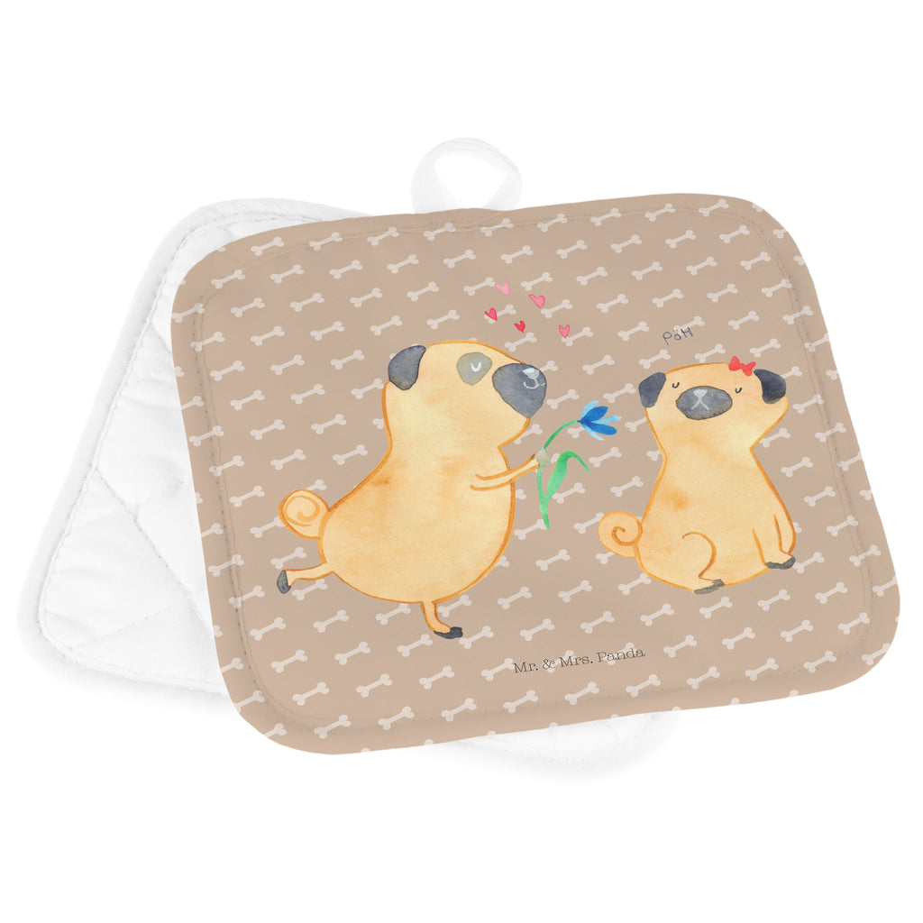 2er Set Topflappen  Mops verliebt Topflappen, Topfuntersetzer, Ofenhandschuh, Topflappen Set, Topflappen lustig, Topflappen mit Spruch, Hund, Hundemotiv, Haustier, Hunderasse, Tierliebhaber, Hundebesitzer, Sprüche, Mops, Möpse, Hundeliebe, verliebt, Liebe, Liebesspruch. Verlobt, Geschenk Freund, Partner