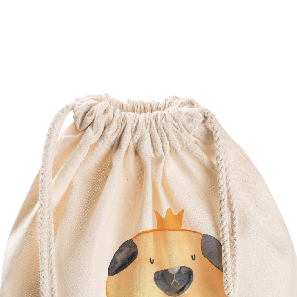Sportbeutel Mops Krone Turnbeutel, Beutel, Sporttasche, Tasche, Stoffbeutel, Hund, Hundemotiv, Haustier, Hunderasse, Tierliebhaber, Hundebesitzer, Sprüche, Mops, allergisch, kinderlos, Hausregel, Hundebesitzer. Spruch, lustig