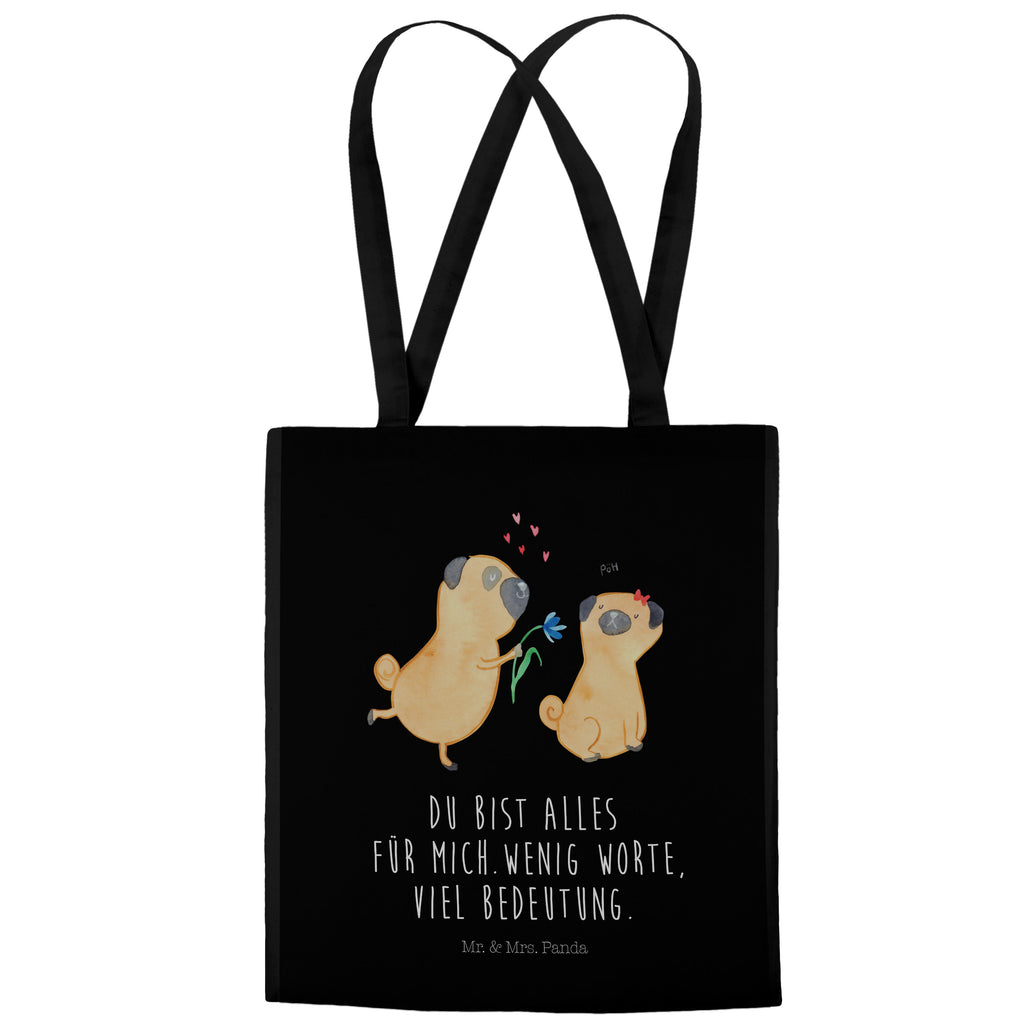 Tragetasche Mops verliebt Beuteltasche, Beutel, Einkaufstasche, Jutebeutel, Stoffbeutel, Hund, Hundemotiv, Haustier, Hunderasse, Tierliebhaber, Hundebesitzer, Sprüche, Mops, Möpse, Hundeliebe, verliebt, Liebe, Liebesspruch. Verlobt, Geschenk Freund, Partner