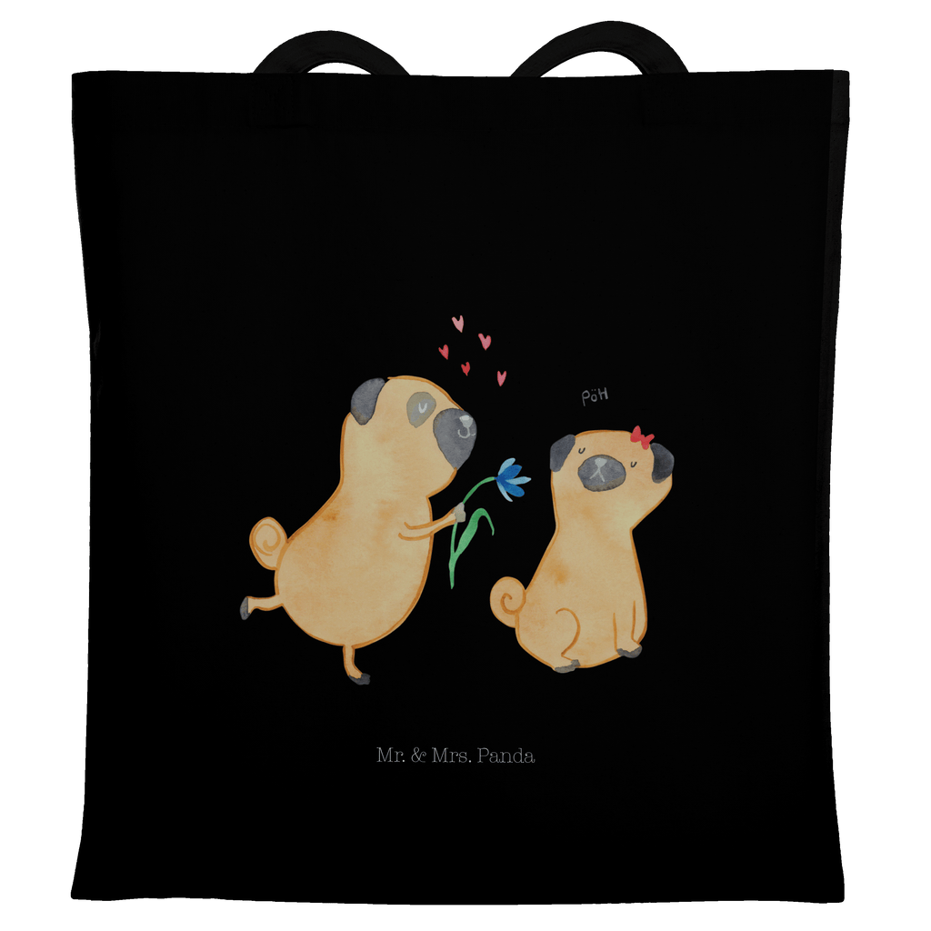 Tragetasche Mops verliebt Beuteltasche, Beutel, Einkaufstasche, Jutebeutel, Stoffbeutel, Hund, Hundemotiv, Haustier, Hunderasse, Tierliebhaber, Hundebesitzer, Sprüche, Mops, Möpse, Hundeliebe, verliebt, Liebe, Liebesspruch. Verlobt, Geschenk Freund, Partner