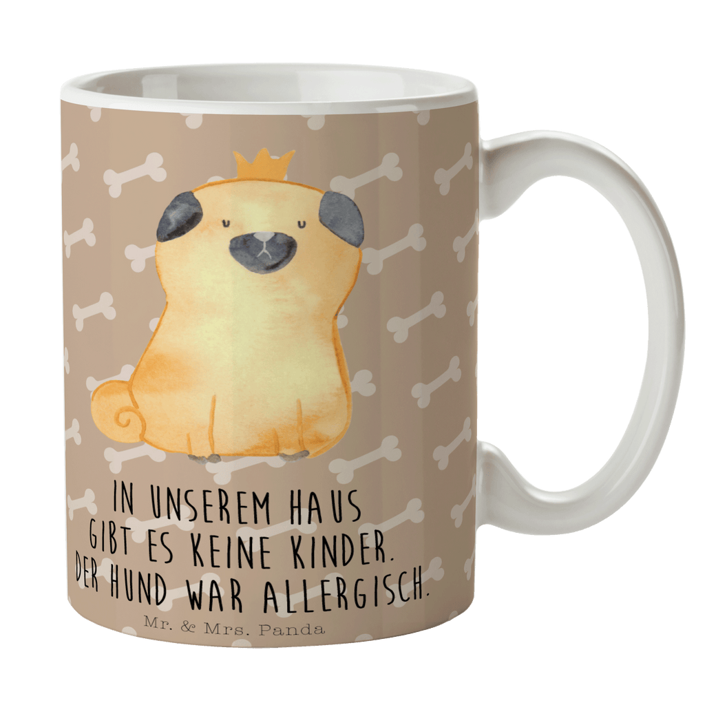 Tasse Mops Krone Mops, Hund, allergisch, kinderlos, Hausregel, Hundebesitzer. Spruch, lustig Becher, Kaffeetasse, Kaffeebecher, Tee, Frühstück, Büro  Hund, Hundemotiv, Haustier, Hunderasse, Tierliebhaber, Hundebesitzer, Sprüche