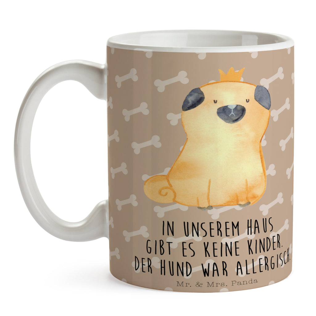 Tasse Mops Krone Mops, Hund, allergisch, kinderlos, Hausregel, Hundebesitzer. Spruch, lustig Becher, Kaffeetasse, Kaffeebecher, Tee, Frühstück, Büro  Hund, Hundemotiv, Haustier, Hunderasse, Tierliebhaber, Hundebesitzer, Sprüche
