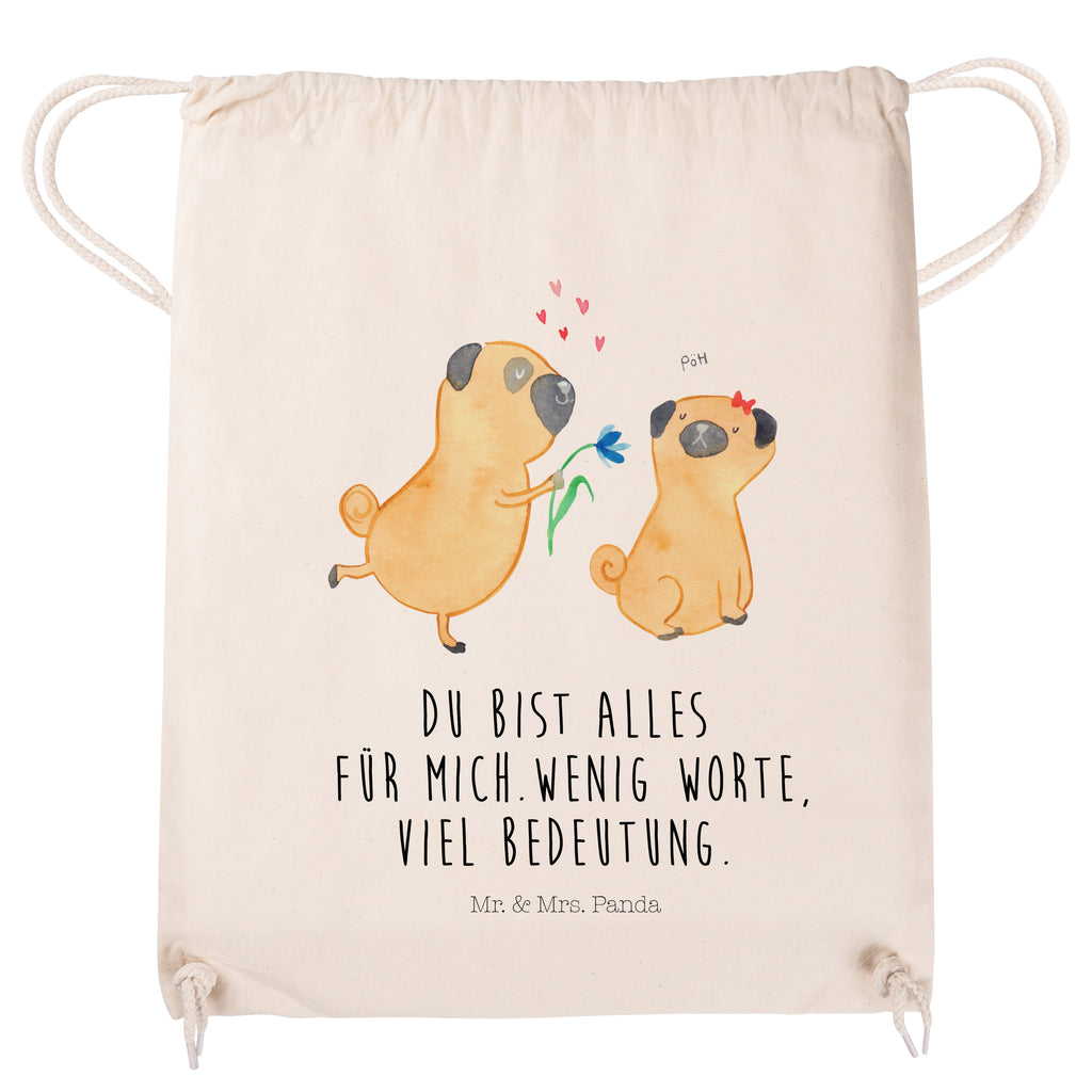 Sportbeutel Mops verliebt Turnbeutel, Beutel, Sporttasche, Tasche, Stoffbeutel, Hund, Hundemotiv, Haustier, Hunderasse, Tierliebhaber, Hundebesitzer, Sprüche, Mops, Möpse, Hundeliebe, verliebt, Liebe, Liebesspruch. Verlobt, Geschenk Freund, Partner