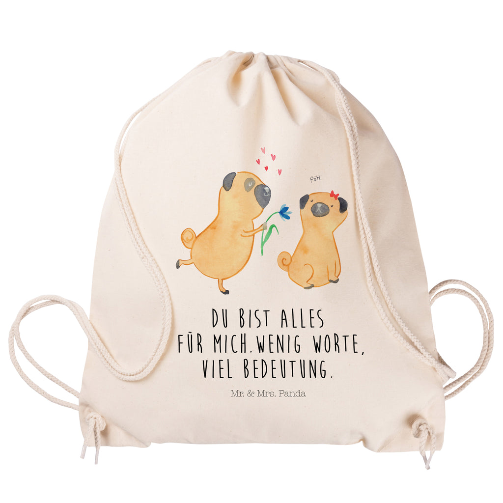 Sportbeutel Mops verliebt Turnbeutel, Beutel, Sporttasche, Tasche, Stoffbeutel, Hund, Hundemotiv, Haustier, Hunderasse, Tierliebhaber, Hundebesitzer, Sprüche, Mops, Möpse, Hundeliebe, verliebt, Liebe, Liebesspruch. Verlobt, Geschenk Freund, Partner