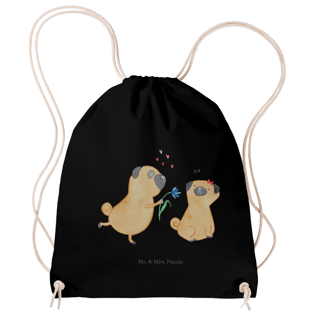 Sportbeutel Mops verliebt Turnbeutel, Beutel, Sporttasche, Tasche, Stoffbeutel, Hund, Hundemotiv, Haustier, Hunderasse, Tierliebhaber, Hundebesitzer, Sprüche, Mops, Möpse, Hundeliebe, verliebt, Liebe, Liebesspruch. Verlobt, Geschenk Freund, Partner