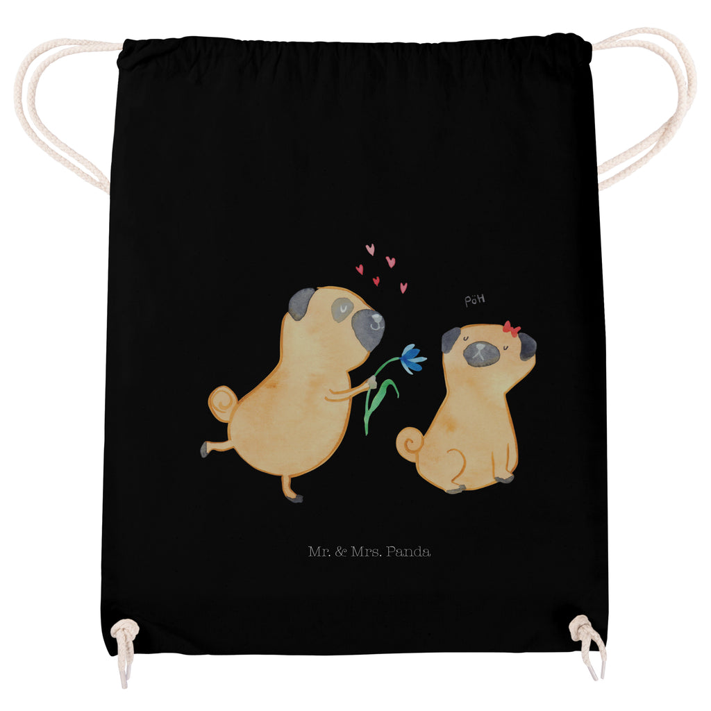 Sportbeutel Mops verliebt Turnbeutel, Beutel, Sporttasche, Tasche, Stoffbeutel, Hund, Hundemotiv, Haustier, Hunderasse, Tierliebhaber, Hundebesitzer, Sprüche, Mops, Möpse, Hundeliebe, verliebt, Liebe, Liebesspruch. Verlobt, Geschenk Freund, Partner