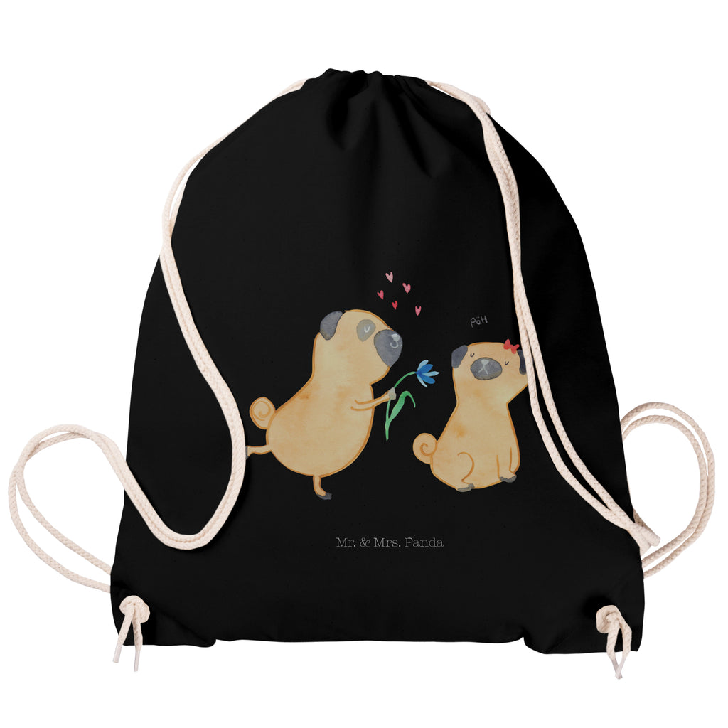 Sportbeutel Mops verliebt Turnbeutel, Beutel, Sporttasche, Tasche, Stoffbeutel, Hund, Hundemotiv, Haustier, Hunderasse, Tierliebhaber, Hundebesitzer, Sprüche, Mops, Möpse, Hundeliebe, verliebt, Liebe, Liebesspruch. Verlobt, Geschenk Freund, Partner