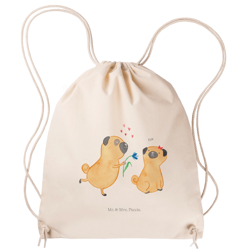 Sportbeutel Mops verliebt Turnbeutel, Beutel, Sporttasche, Tasche, Stoffbeutel, Hund, Hundemotiv, Haustier, Hunderasse, Tierliebhaber, Hundebesitzer, Sprüche, Mops, Möpse, Hundeliebe, verliebt, Liebe, Liebesspruch. Verlobt, Geschenk Freund, Partner