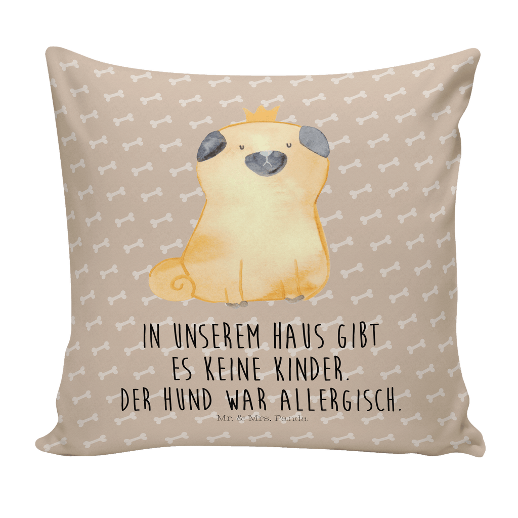 40x40 Kissen Mops Krone Kissenhülle, Kopfkissen, Sofakissen, Dekokissen, Motivkissen, Hund, Hundemotiv, Haustier, Hunderasse, Tierliebhaber, Hundebesitzer, Sprüche, Mops, allergisch, kinderlos, Hausregel, Hundebesitzer. Spruch, lustig