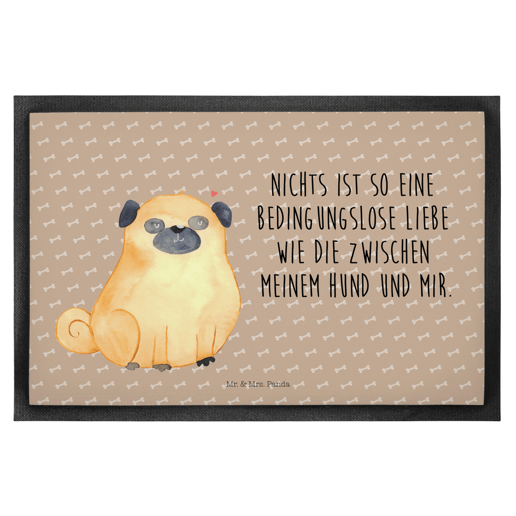 Fußmatte Mops Mops, Hund, Liebe, Hundeliebe,  Türvorleger, Schmutzmatte, Fußabtreter, Matte, Schmutzfänger, Fußabstreifer, Schmutzfangmatte, Türmatte, Motivfußmatte,  Haustürmatte, Vorleger  Hund, Hundemotiv, Haustier, Hunderasse, Tierliebhaber, Hundebesitzer, Sprüche