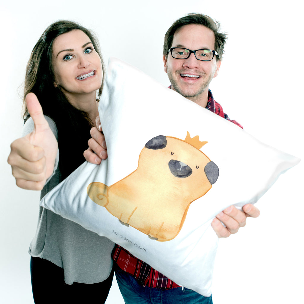 40x40 Kissen Mops Krone Kissenhülle, Kopfkissen, Sofakissen, Dekokissen, Motivkissen, Hund, Hundemotiv, Haustier, Hunderasse, Tierliebhaber, Hundebesitzer, Sprüche, Mops, allergisch, kinderlos, Hausregel, Hundebesitzer. Spruch, lustig