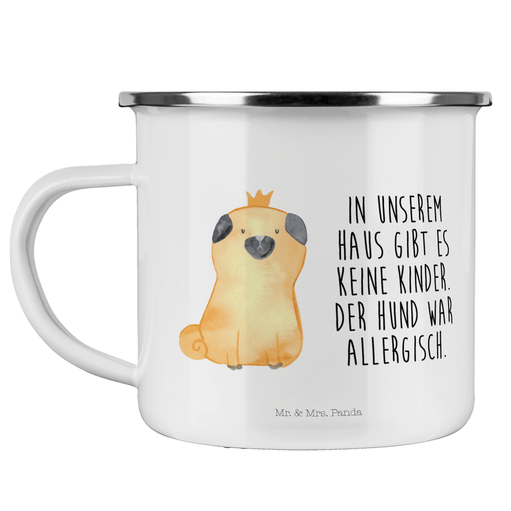 Camping Emaille Tasse Mops Krone Campingtasse, Trinkbecher, Metalltasse, Outdoor Tasse, Emaille Trinkbecher, Blechtasse Outdoor, Emaille Campingbecher, Edelstahl Trinkbecher, Metalltasse für Camping, Kaffee Blechtasse, Camping Tasse Metall, Hund, Hundemotiv, Haustier, Hunderasse, Tierliebhaber, Hundebesitzer, Sprüche, Mops, allergisch, kinderlos, Hausregel, Hundebesitzer. Spruch, lustig