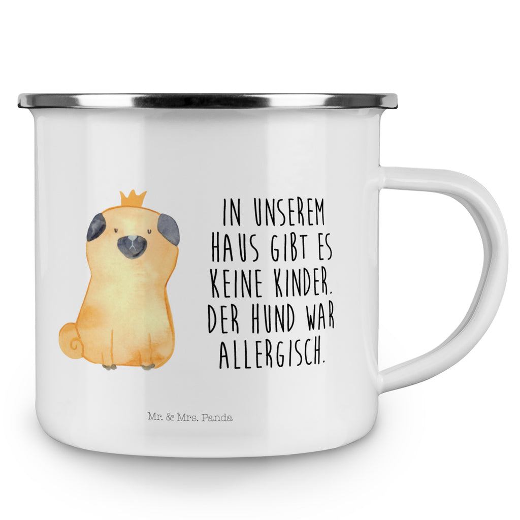 Camping Emaille Tasse Mops Krone Campingtasse, Trinkbecher, Metalltasse, Outdoor Tasse, Emaille Trinkbecher, Blechtasse Outdoor, Emaille Campingbecher, Edelstahl Trinkbecher, Metalltasse für Camping, Kaffee Blechtasse, Camping Tasse Metall, Hund, Hundemotiv, Haustier, Hunderasse, Tierliebhaber, Hundebesitzer, Sprüche, Mops, allergisch, kinderlos, Hausregel, Hundebesitzer. Spruch, lustig