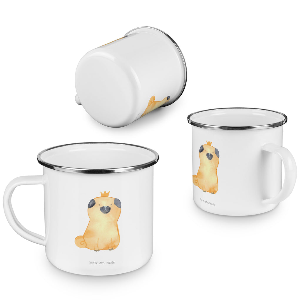 Camping Emaille Tasse Mops Krone Campingtasse, Trinkbecher, Metalltasse, Outdoor Tasse, Emaille Trinkbecher, Blechtasse Outdoor, Emaille Campingbecher, Edelstahl Trinkbecher, Metalltasse für Camping, Kaffee Blechtasse, Camping Tasse Metall, Hund, Hundemotiv, Haustier, Hunderasse, Tierliebhaber, Hundebesitzer, Sprüche, Mops, allergisch, kinderlos, Hausregel, Hundebesitzer. Spruch, lustig