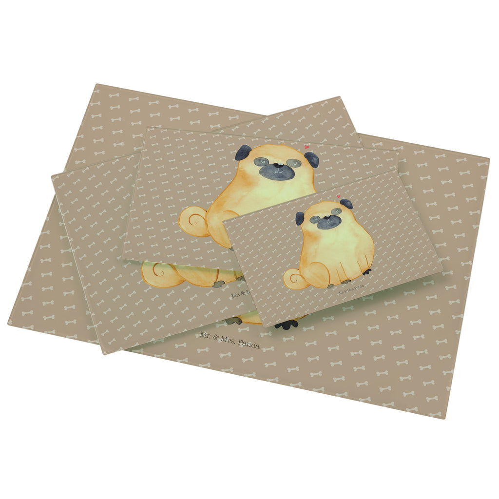 Medium Glas Schneidbrett Mops Glasschneidebrett, Schneidebrett, Hund, Hundemotiv, Haustier, Hunderasse, Tierliebhaber, Hundebesitzer, Sprüche, Mops, Liebe, Hundeliebe