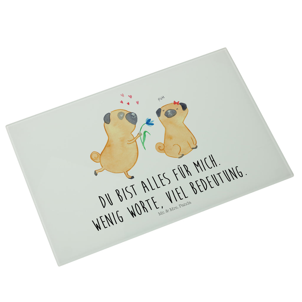 Medium Glas Schneidbrett Mops verliebt Glasschneidebrett, Schneidebrett, Hund, Hundemotiv, Haustier, Hunderasse, Tierliebhaber, Hundebesitzer, Sprüche, Mops, Möpse, Hundeliebe, verliebt, Liebe, Liebesspruch. Verlobt, Geschenk Freund, Partner