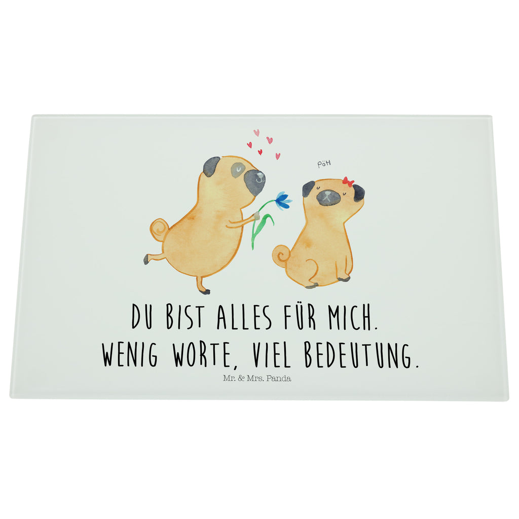 Medium Glas Schneidbrett Mops verliebt Glasschneidebrett, Schneidebrett, Hund, Hundemotiv, Haustier, Hunderasse, Tierliebhaber, Hundebesitzer, Sprüche, Mops, Möpse, Hundeliebe, verliebt, Liebe, Liebesspruch. Verlobt, Geschenk Freund, Partner