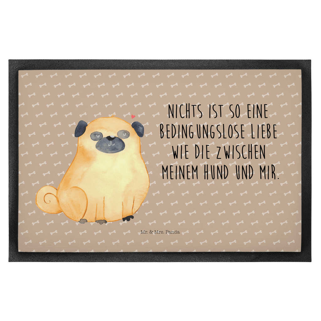 Fußmatte Mops Mops, Hund, Liebe, Hundeliebe,  Türvorleger, Schmutzmatte, Fußabtreter, Matte, Schmutzfänger, Fußabstreifer, Schmutzfangmatte, Türmatte, Motivfußmatte,  Haustürmatte, Vorleger  Hund, Hundemotiv, Haustier, Hunderasse, Tierliebhaber, Hundebesitzer, Sprüche