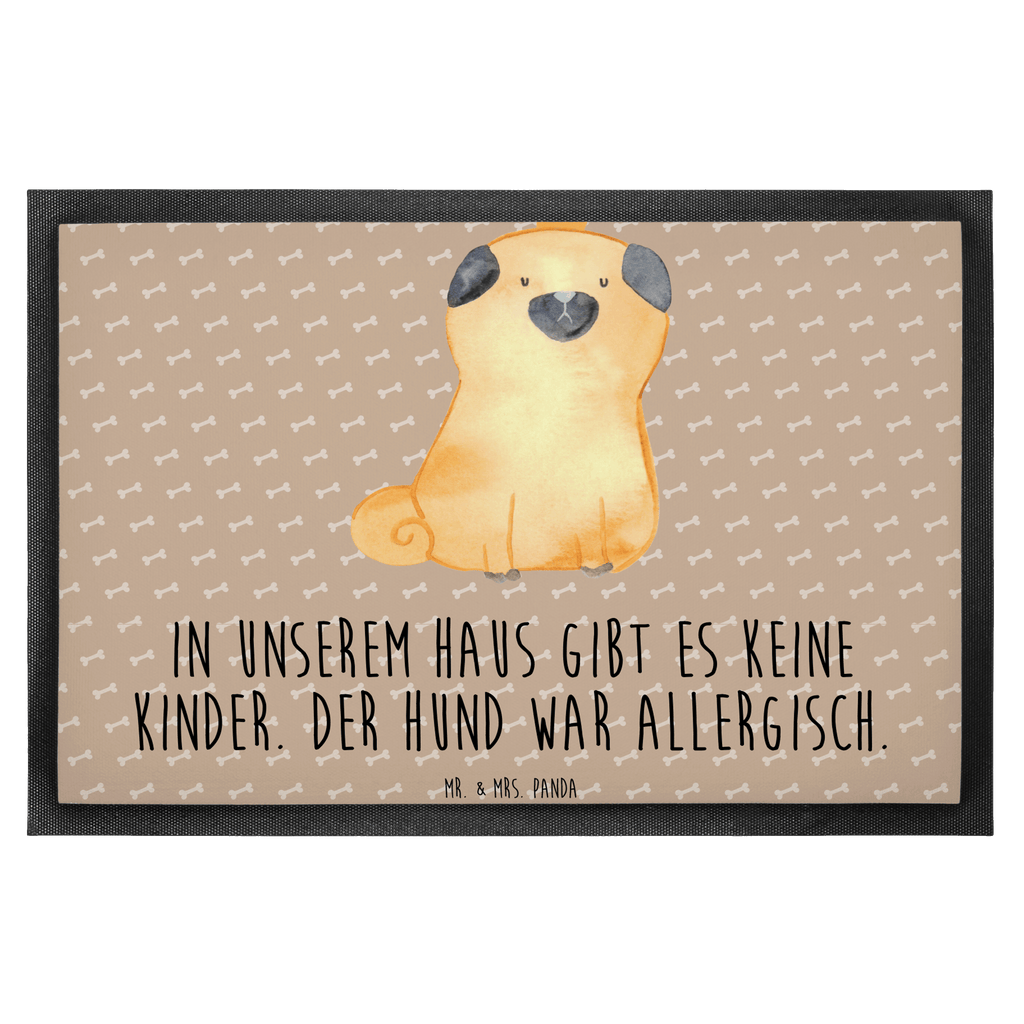 Fußmatte Mops Krone Mops, Hund, allergisch, kinderlos, Hausregel, Hundebesitzer. Spruch, lustig Türvorleger, Schmutzmatte, Fußabtreter, Matte, Schmutzfänger, Fußabstreifer, Schmutzfangmatte, Türmatte, Motivfußmatte,  Haustürmatte, Vorleger  Hund, Hundemotiv, Haustier, Hunderasse, Tierliebhaber, Hundebesitzer, Sprüche