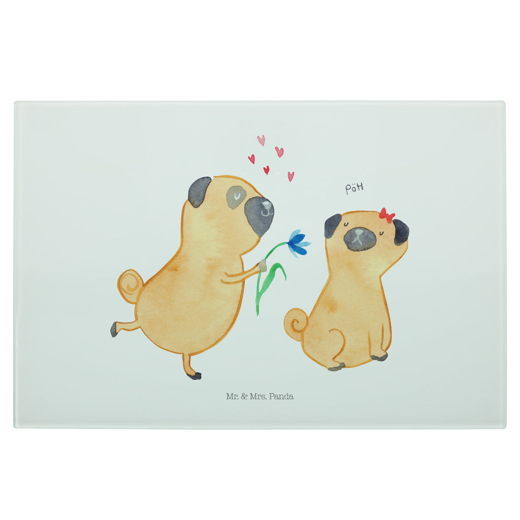Medium Glas Schneidbrett Mops verliebt Glasschneidebrett, Schneidebrett, Hund, Hundemotiv, Haustier, Hunderasse, Tierliebhaber, Hundebesitzer, Sprüche, Mops, Möpse, Hundeliebe, verliebt, Liebe, Liebesspruch. Verlobt, Geschenk Freund, Partner