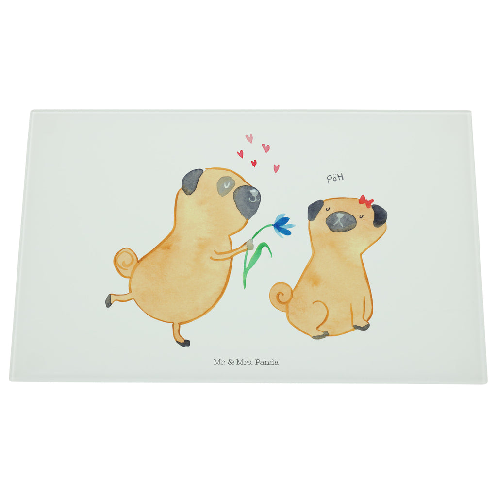 Medium Glas Schneidbrett Mops verliebt Glasschneidebrett, Schneidebrett, Hund, Hundemotiv, Haustier, Hunderasse, Tierliebhaber, Hundebesitzer, Sprüche, Mops, Möpse, Hundeliebe, verliebt, Liebe, Liebesspruch. Verlobt, Geschenk Freund, Partner