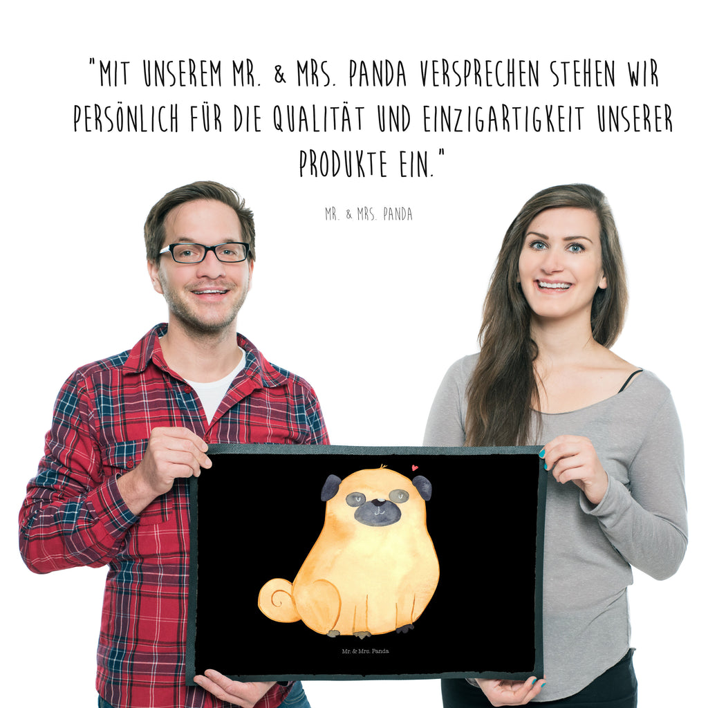 Fußmatte Mops Mops, Hund, Liebe, Hundeliebe,  Türvorleger, Schmutzmatte, Fußabtreter, Matte, Schmutzfänger, Fußabstreifer, Schmutzfangmatte, Türmatte, Motivfußmatte,  Haustürmatte, Vorleger  Hund, Hundemotiv, Haustier, Hunderasse, Tierliebhaber, Hundebesitzer, Sprüche