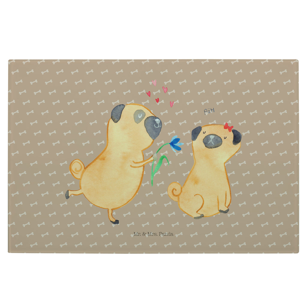 Medium Glas Schneidbrett Mops verliebt Glasschneidebrett, Schneidebrett, Hund, Hundemotiv, Haustier, Hunderasse, Tierliebhaber, Hundebesitzer, Sprüche, Mops, Möpse, Hundeliebe, verliebt, Liebe, Liebesspruch. Verlobt, Geschenk Freund, Partner