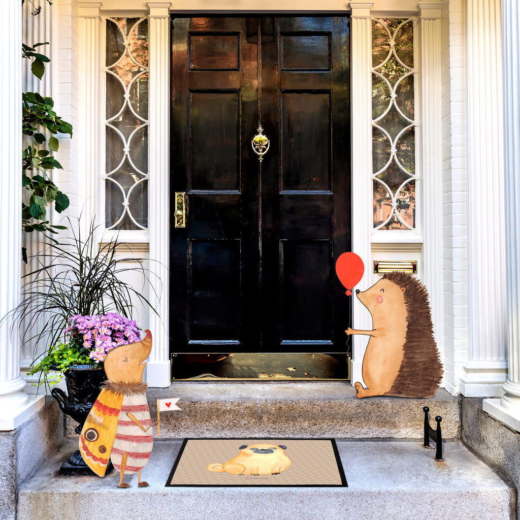 Fußmatte Mops Mops, Hund, Liebe, Hundeliebe,  Türvorleger, Schmutzmatte, Fußabtreter, Matte, Schmutzfänger, Fußabstreifer, Schmutzfangmatte, Türmatte, Motivfußmatte,  Haustürmatte, Vorleger  Hund, Hundemotiv, Haustier, Hunderasse, Tierliebhaber, Hundebesitzer, Sprüche