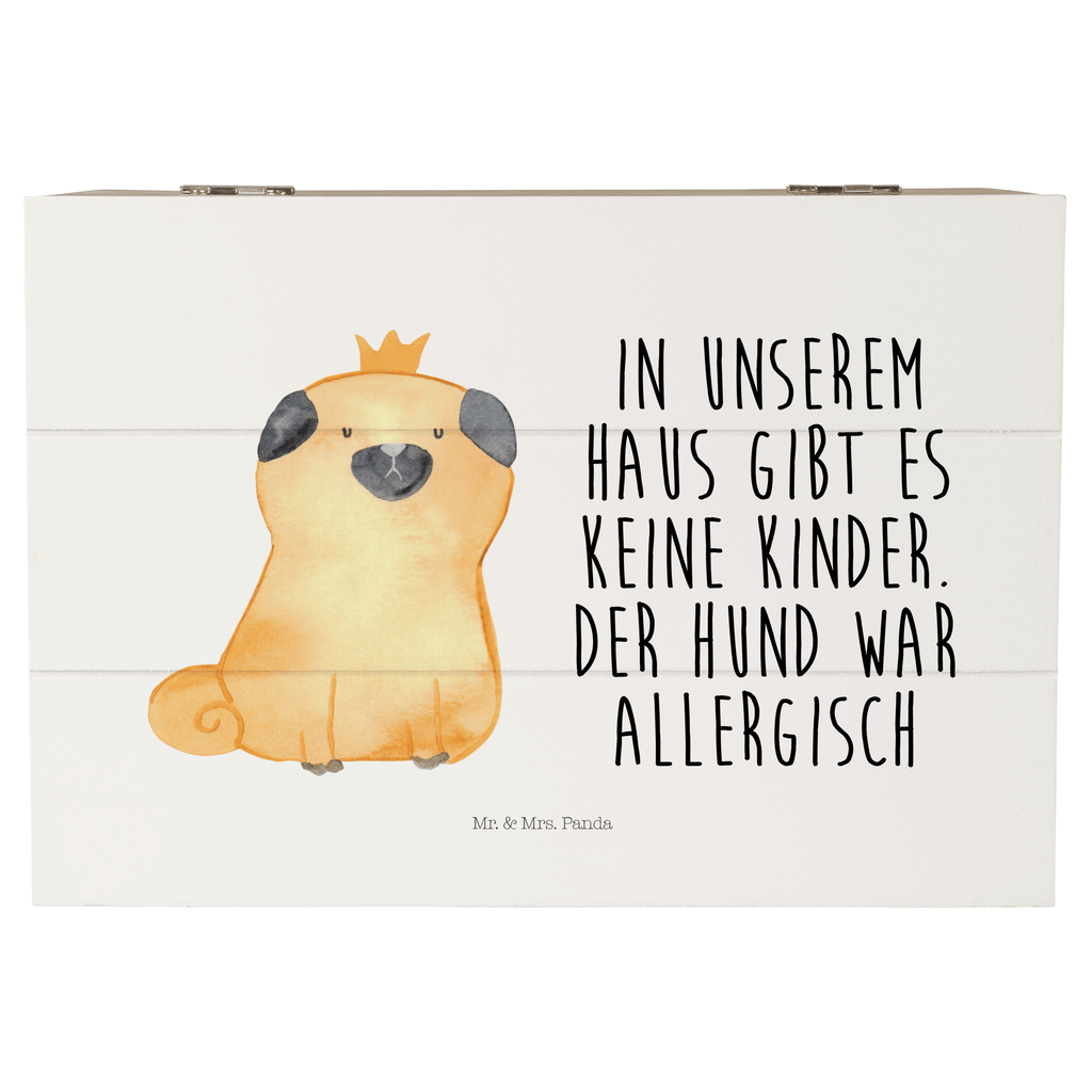 Holzkiste Mops Krone Holzkiste, Kiste, Schatzkiste, Truhe, Schatulle, XXL, Erinnerungsbox, Erinnerungskiste, Dekokiste, Aufbewahrungsbox, Hund, Hundemotiv, Haustier, Hunderasse, Tierliebhaber, Hundebesitzer, Sprüche, Mops, allergisch, kinderlos, Hausregel, Hundebesitzer. Spruch, lustig