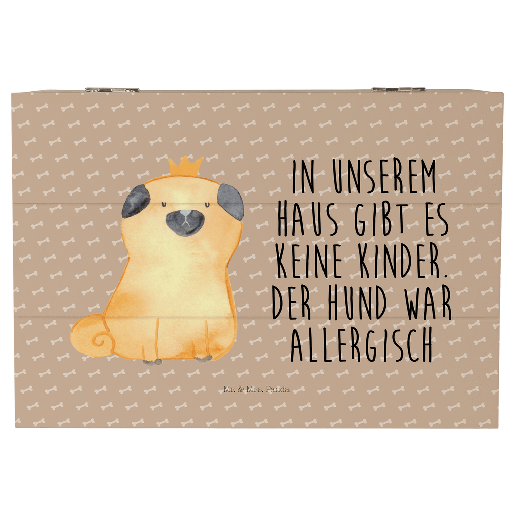 Holzkiste Mops Krone Holzkiste, Kiste, Schatzkiste, Truhe, Schatulle, XXL, Erinnerungsbox, Erinnerungskiste, Dekokiste, Aufbewahrungsbox, Hund, Hundemotiv, Haustier, Hunderasse, Tierliebhaber, Hundebesitzer, Sprüche, Mops, allergisch, kinderlos, Hausregel, Hundebesitzer. Spruch, lustig