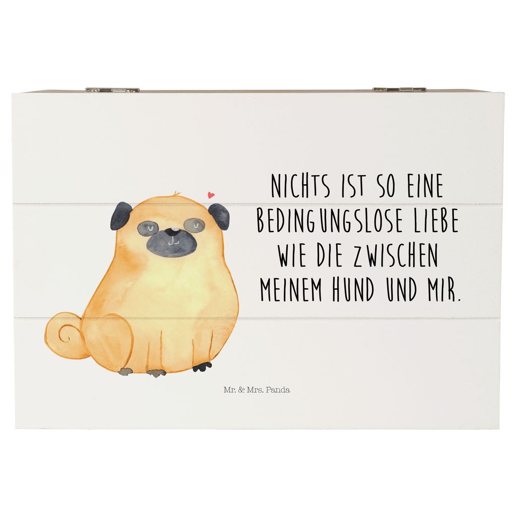 Holzkiste Mops Holzkiste, Kiste, Schatzkiste, Truhe, Schatulle, XXL, Erinnerungsbox, Erinnerungskiste, Dekokiste, Aufbewahrungsbox, Hund, Hundemotiv, Haustier, Hunderasse, Tierliebhaber, Hundebesitzer, Sprüche, Mops, Liebe, Hundeliebe