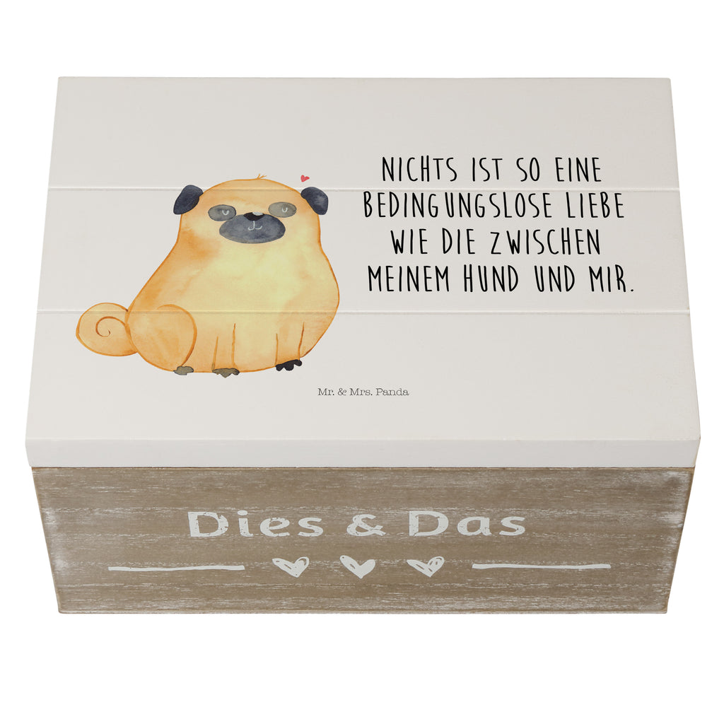 Holzkiste Mops Holzkiste, Kiste, Schatzkiste, Truhe, Schatulle, XXL, Erinnerungsbox, Erinnerungskiste, Dekokiste, Aufbewahrungsbox, Hund, Hundemotiv, Haustier, Hunderasse, Tierliebhaber, Hundebesitzer, Sprüche, Mops, Liebe, Hundeliebe