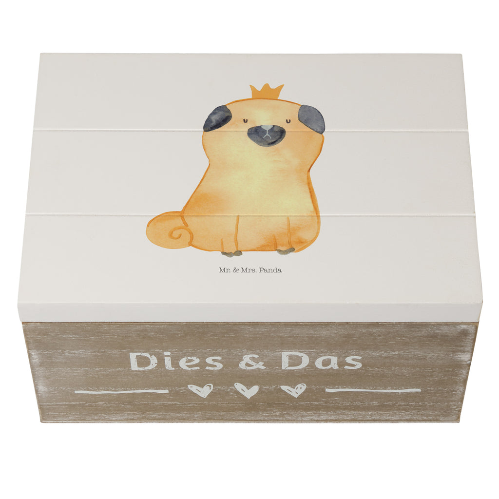 Holzkiste Mops Krone Holzkiste, Kiste, Schatzkiste, Truhe, Schatulle, XXL, Erinnerungsbox, Erinnerungskiste, Dekokiste, Aufbewahrungsbox, Hund, Hundemotiv, Haustier, Hunderasse, Tierliebhaber, Hundebesitzer, Sprüche, Mops, allergisch, kinderlos, Hausregel, Hundebesitzer. Spruch, lustig