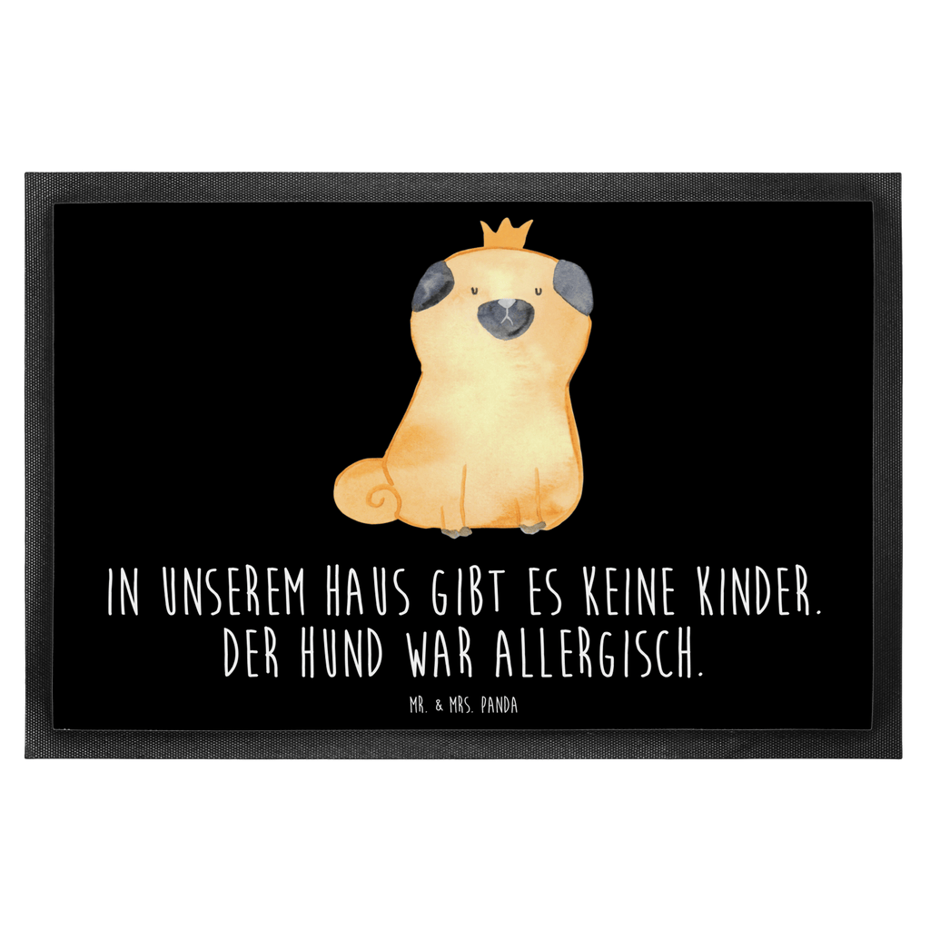 Fußmatte Mops Krone Mops, Hund, allergisch, kinderlos, Hausregel, Hundebesitzer. Spruch, lustig Türvorleger, Schmutzmatte, Fußabtreter, Matte, Schmutzfänger, Fußabstreifer, Schmutzfangmatte, Türmatte, Motivfußmatte,  Haustürmatte, Vorleger  Hund, Hundemotiv, Haustier, Hunderasse, Tierliebhaber, Hundebesitzer, Sprüche