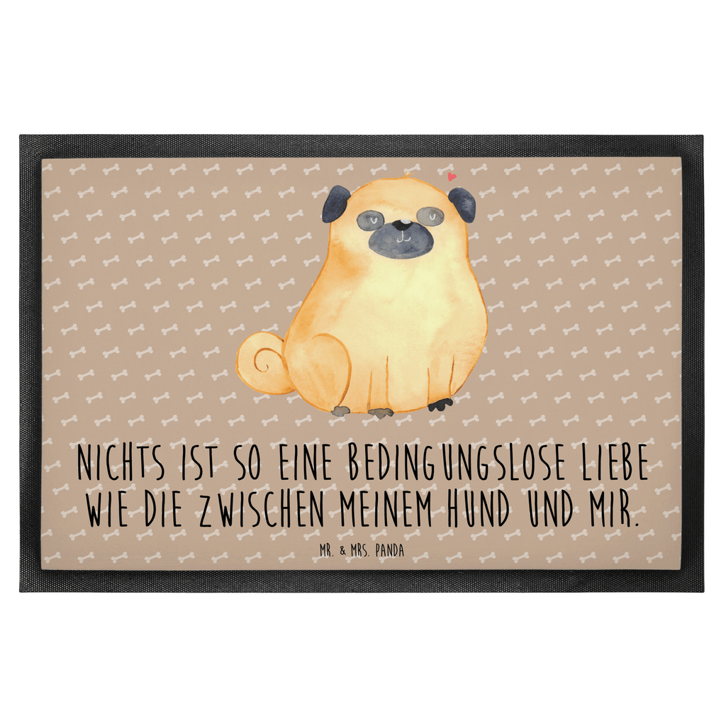 Fußmatte Mops Mops, Hund, Liebe, Hundeliebe,  Türvorleger, Schmutzmatte, Fußabtreter, Matte, Schmutzfänger, Fußabstreifer, Schmutzfangmatte, Türmatte, Motivfußmatte,  Haustürmatte, Vorleger  Hund, Hundemotiv, Haustier, Hunderasse, Tierliebhaber, Hundebesitzer, Sprüche