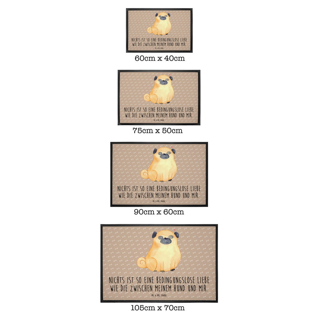 Fußmatte Mops Mops, Hund, Liebe, Hundeliebe,  Türvorleger, Schmutzmatte, Fußabtreter, Matte, Schmutzfänger, Fußabstreifer, Schmutzfangmatte, Türmatte, Motivfußmatte,  Haustürmatte, Vorleger  Hund, Hundemotiv, Haustier, Hunderasse, Tierliebhaber, Hundebesitzer, Sprüche